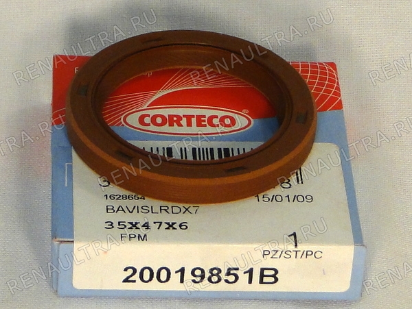 Фото запчасти рено renault parts, nissan ниссан: Сальник 35x47x6 к/в передний (logan) Код производителя 20019851B Производитель CORTECO 