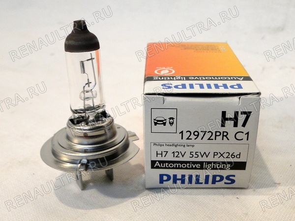 Фото запчасти рено renault parts, nissan ниссан: Лампа Н7 Код производителя 12972PRC1 Производитель Philips 